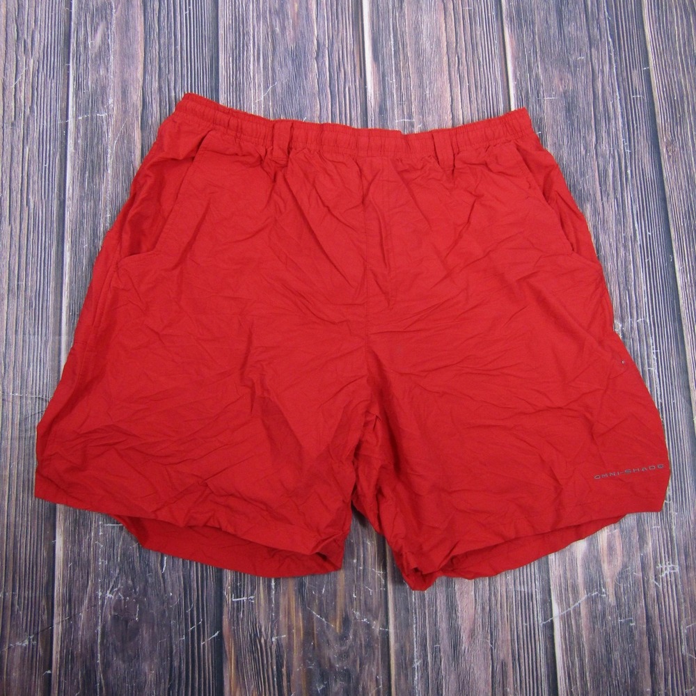 Columbia PFG‎ Swim Shorts Mens Large Red Elastic Waist Mesh Lined Trunks